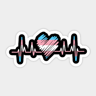 Transgender Heartbeat LGBTQ Gay Pride Sticker
